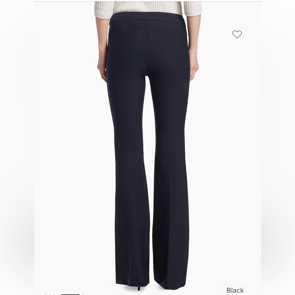 Derek Lam black fit and flare pants with gold waist detail